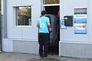 Lichtgewicht infiltratieput die door een standaard deuropening van 72 cm past