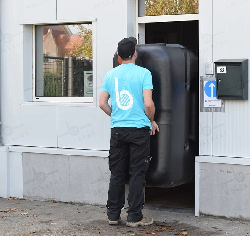 Platte of rechthoekige regenput om regenwater op te vangen, ideaal bij weinig ruimte